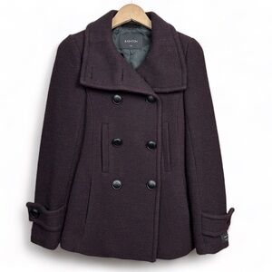 Aritzia Babaton Dark Purple Howell Italian Wool Pea Coat Women XXS
